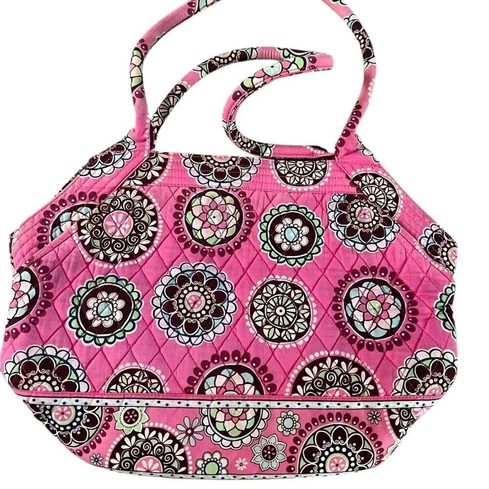 Vera Bradley Rolled Strap Shoulder Bag Cupcake Pink - Picture 2 of 7